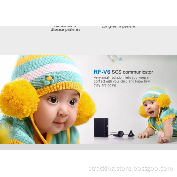 RF-V6 Mini Children GPS Tracker, Real-Time GPS Tracker with Remote Control GSM/Agps Universal Tracking Device